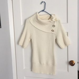 Guess cream chunky knit cowl neck sweater
